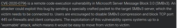Patrowl's blog - Critical vulnerability in SMBv3